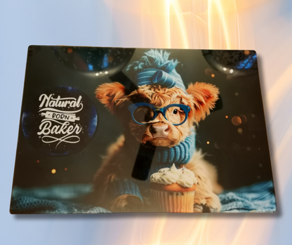 12"x15" Highlighted Cow Glass Cutting Boards