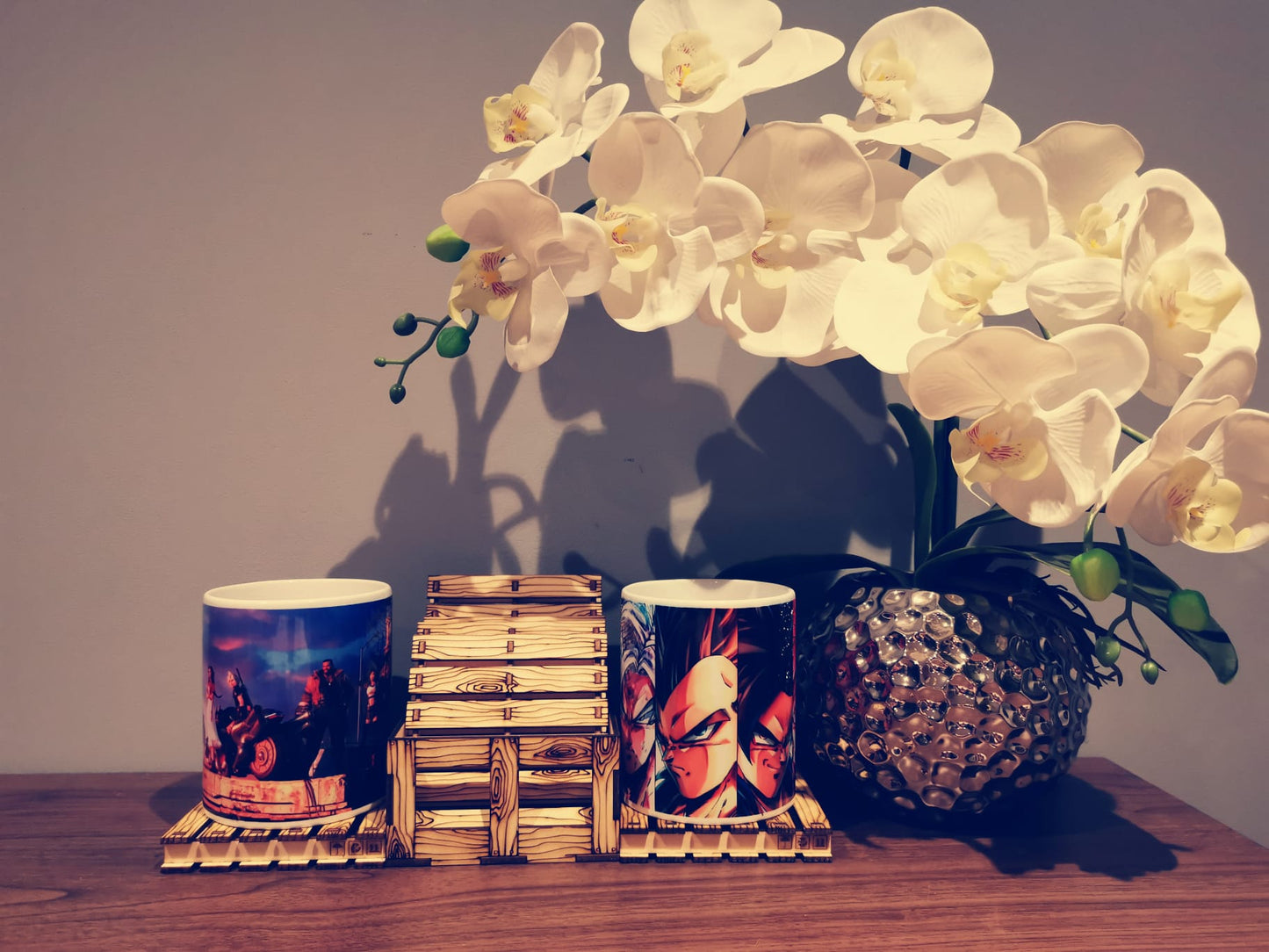 Set of 6 Wooden Pallet Coasters with Storage Box